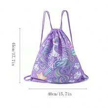 儿童背包干湿分离泳衣收纳袋女童防水包沙滩包儿童游泳包1件 - 紫色 - 查看 3