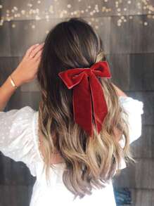 1入組可愛的女士大蝴蝶結髮夾，甜美復古風格的日常、派對和節日髮飾配件