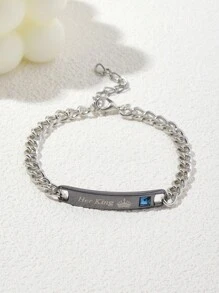 1 Par Pulseras De Acero Inoxidable Para Parejas - Multicolor - Ver 4