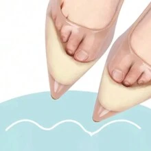 鞋尺寸拼接半墊軟墊適用於女性高跟鞋,柔軟的防滑前掌墊,緩解疼痛 - 杏色 - 查看 3