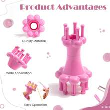 3pcs/set Mini Double-head Knitting Loom Machine, Crochet Hook, Plastic Needle, Suitable For Children's Weaving Ropes, Flowers, Ornaments, Diy Crafts, Knitting Tools For Intellectual Development - Multicolor - View 3