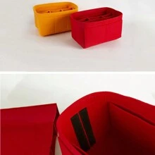 1pc Solid Color Felt Cosmetic Bag For Women - Pink - View 8