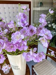 1支76cm蝴蝶花玫瑰絲花餐廳桌面擺飾假花歐式田園手持花束小玫瑰