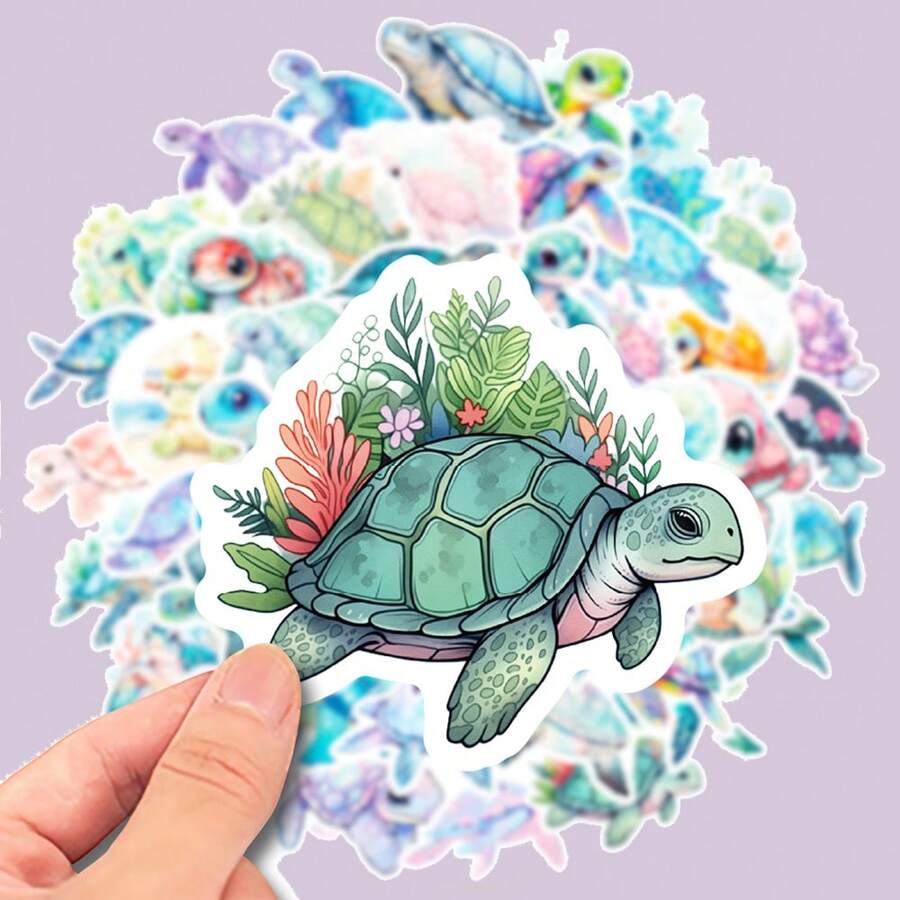 50pcs Turtle Graffiti Stickers For Decorating Mobile Phones, Computers ...