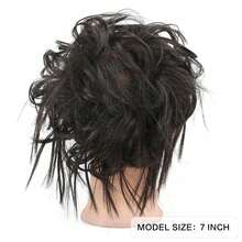 髮片,橡膠捆紮馬尾辮,7英寸捲髮髮片,合成髮髮片,女性馬尾辮髮片,適合日常穿著