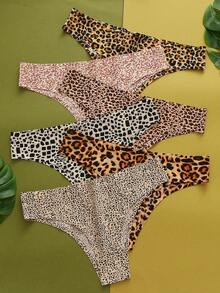 6pcs/set Sexy Leopard Print Women's Triangle Panties - Multicolor - View 2