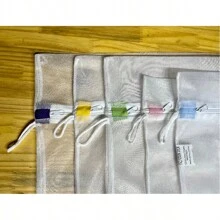 KIT com 8 Sacos Lava Fácil para Máquina de Lavar Roupas Tamanho Grande 50x45 cm - Branco - Visão 6