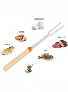 1入不鏽鋼伸縮燒烤叉戶外燒烤棒，雞翅，活腿，糖果燒烤棒針，顏色隨機露營 - 彩色 - 查看 4