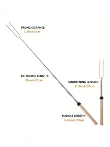 1入不鏽鋼伸縮燒烤叉戶外燒烤棒，雞翅，活腿，糖果燒烤棒針，顏色隨機露營 - 彩色 - 查看 7