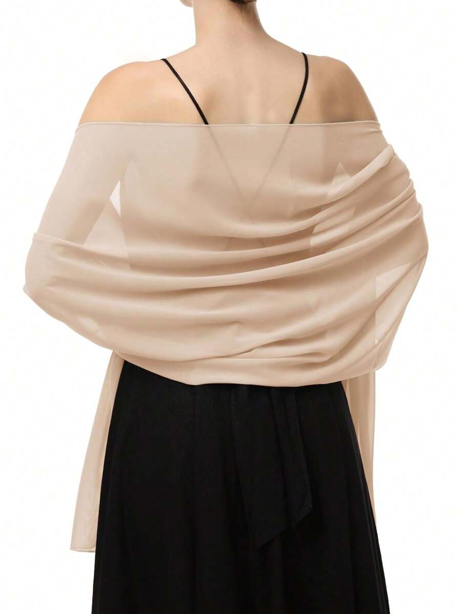 Chiffon Shawls Scarves Wraps For Bridal Wedding Party Evening Dress And Special Occasion Dresses Casual - Champagne - View 1