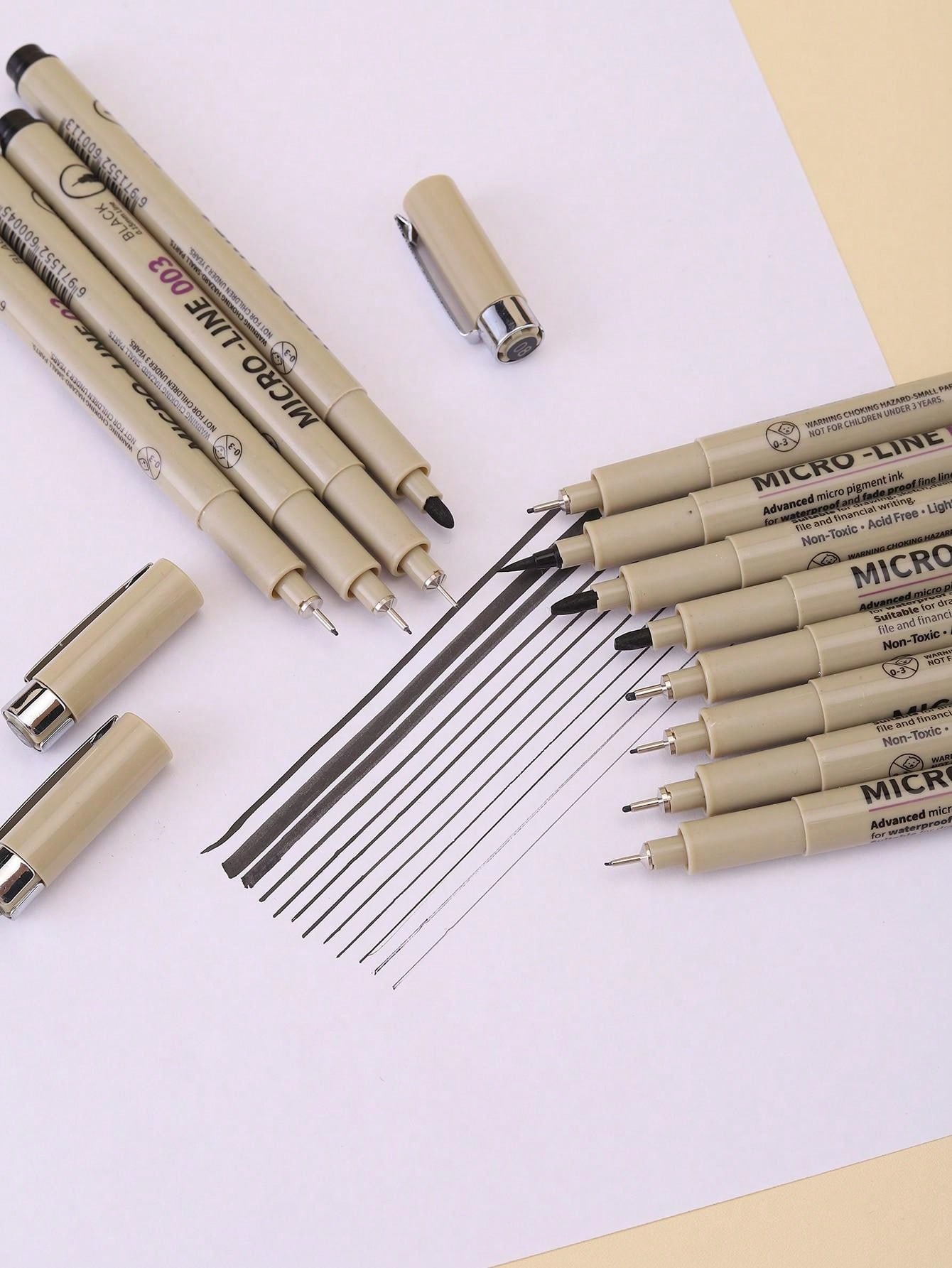 12pcs Art Design Waterproof Outlining Pens For Drawing, Cartooning And