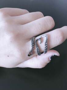 Creative Octopus Tentacles Monster Jewelry Ring For Men, With Adjustable Opening And Suction Cup Design - Silver - View 2