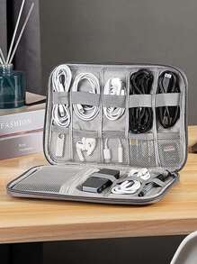 1pc Men Women Grey Nylon Watch Organizer Case Multifunction Portable Travel Package Compatible With Apple Watch Strap /Cables/Chargers/Headsets Watchband Storage Bag Holder Boxes Pouch