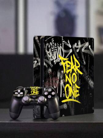 1set Personalized Cartoon Pattern Game Console Full Body Skin Sticker (2pcs) Compatible With Ps4 Slim