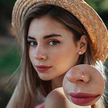 9入組女士假鼻環掛鼻袖假夾鼻環,適用於不需打洞的鼻環