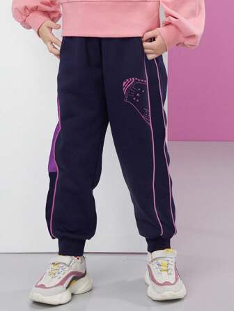 Pantalones anchos con parches y forro térmico para niñas, nueva llegada otoño/invierno 2023