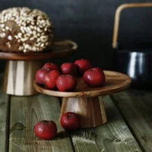 Acacia Wood Original Color Solid Wood Base Cake St,Kitchen,Christmas Gift