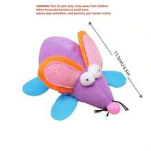 1pc Random Color Plush Mouse Shaped Cat Toy With Vibrating Ear, Interactive Pet Plaything - Multicolor - View 5