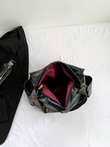 Large Capacity Messenger Bag For Women, Crossbody Bag With Big Pocket - Black - View 3