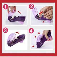 1入組迷你膠帶分配器,便攜式文具膠帶座手持膠帶切割器密封盒,適用於辦公室使用