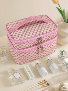 1个时尚简约防水便携大容量化妆品收纳包,适合居家旅行,可作房间装饰、化妆包、旅行必备品、收纳包、化妆包、洗漱包、桌面收纳包、化妆包、化妆袋、化妆包、旅行必备品、化妆袋、小化妆包、化妆袋、化妆包、旅行必备品、大容量、大化妆包、圣诞礼物、化妆袋、旅行、女士旅行必备礼物、化妆袋、手拿包/小手提包、化妆品收纳包、化妆品整理包、化妆袋、刷子收纳袋、迷你化妆袋、大容量化妆袋、女士礼物、圣诞礼物、女士礼物创意 - 粉色 - 查看 8