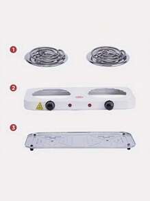 1入牆壁插頭5檔雙爐電爐-熱牛奶、咖啡、摩卡壺等 -攜帶方便且可調節溫度!