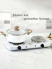 1入牆壁插頭5檔雙爐電爐-熱牛奶、咖啡、摩卡壺等 -攜帶方便且可調節溫度!