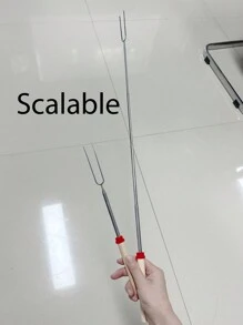 1入不鏽鋼伸縮燒烤叉戶外燒烤棒，雞翅，活腿，糖果燒烤棒針，顏色隨機露營 - 彩色 - 查看 6