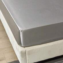 1 Miếng Màu thuần Phù hợp Khăn trải giường Với Đàn hồi Ban nhạc Dễ Thích hợp Đối với Phòng ngủ Và Vỏ gối Không bao gồm - Màu Xám nhạt - Xem 5