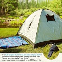 6pcs Heavy Duty Tarp Clips, Tarp Fasteners, Pool Awning Fasteners, Suitable For Outdoor Camping Tents - Black - View 7