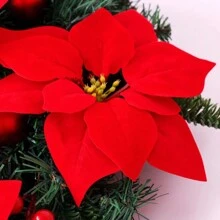 1pc Christmas Decorative Artificial Red Flower - Red - View 5