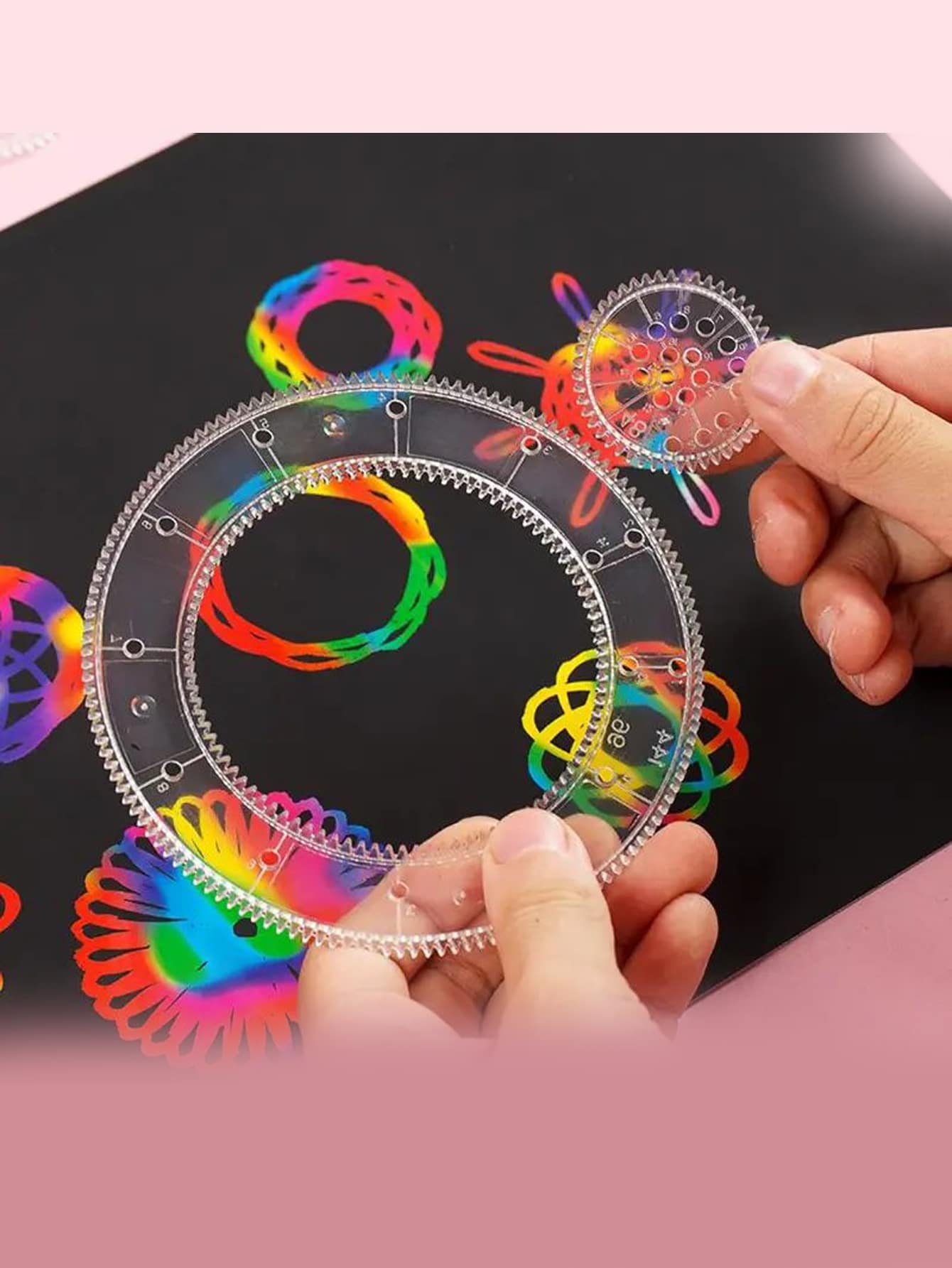 Magic Ruler Set Random Striped Design, Versatile Drawing Tool For