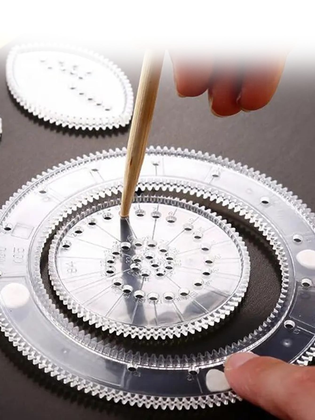 Magic Ruler Set Random Striped Design, Versatile Drawing Tool For