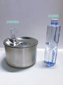 1pc Stainless Steel Cat/Dog Lover Gift And Dog/Cat Mom Love Water Fountain - Light Grey - View 11