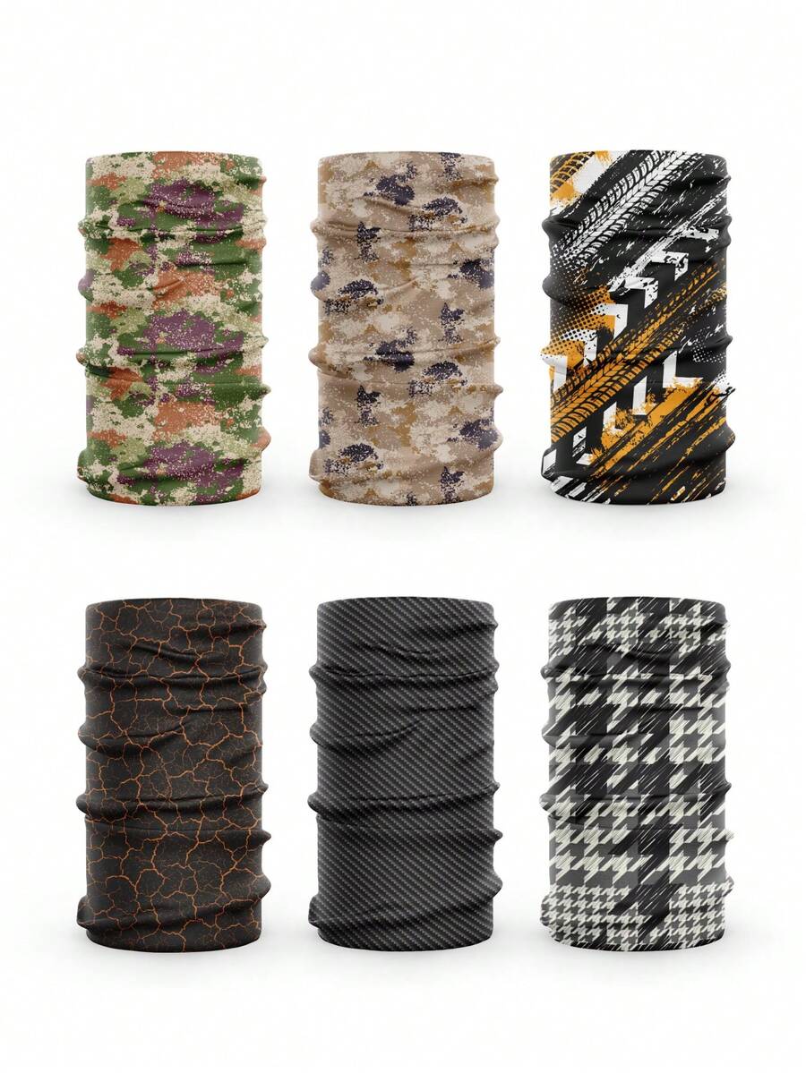 Sun Protective Anti UV 6PCS Fashion Breathable Polyester Seamless Bandana - Multicolor - View 1