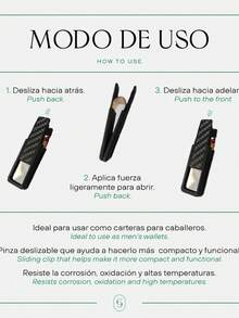 Clip Para Billete Money Port Hombre Cartera Acero Inoxidable - Negro - Ver 5