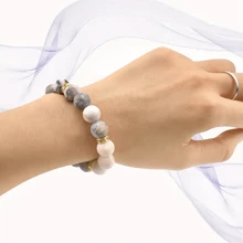 焦慮治療水晶脈輪珠手鍊,玫瑰石英治療水晶手鍊,女士彈性串珠手鍊作為聖誕節或感恩節的減壓禮物