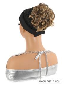 1pc Mixed color Messy Wavy Chignon Synthetic Updo Bun Hair Extension Fluffy Curly Messy  Elastic Rubber band bun