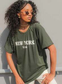Women T-Shirts - 軍綠色 - 查看 4