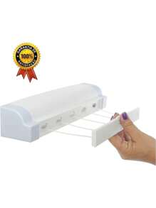 Varal De Parede Automático Rotoflex Para Apartamento Ou Casa – 5 Cordas Retrátil - Branco - Visão 6