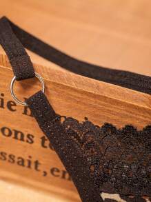 1pc Sexy Women Leopard Print Seamless Lace Soft Brushed Microfiber T-Back Panties