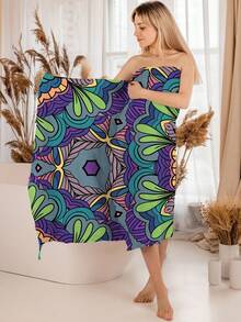 Toalla De Playa Con Estampado Tropical Para Verano - Multicolor - Ver 2