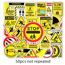 50入組警告標誌識別塗鴉防水貼紙,野外運動騎行裝飾,節日派對家居貼花,美學可拆式貼紙可貼於水瓶,汽車,摩托車,滑板上
