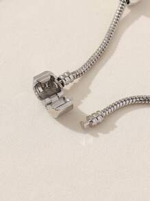 1 件甜美水钻 & 玫瑰 & 心形吊坠串珠铜手链，适合女士，简约学院风格，DIY 串珠手链，情人节、妈妈、母亲、母亲节、礼物