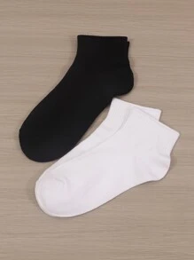 20 Pairs Women Summer Thin Casual Fashion Low Vamp Short Socks, Multi-Color - Black and White - View 3