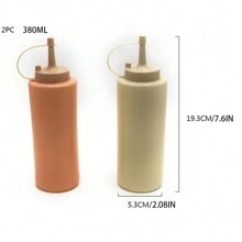 2入組乳液瓶-擠壓瓶,塑膠沙拉瓶子,油和,果醬或者調味品容器帶腰夾適用於廚房 - 彩色 - 查看 5