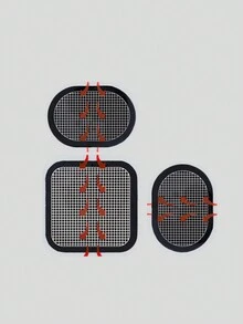 3pcs Black Waist Belt Massage Patch - Black - View 4