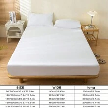 1pc Thick Soft Breathable Solid Color Waterproof Mattress Cover For Single Bed, Easy To Remove Wrinkle Protection, Suitable For All Seasons