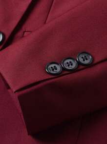 Boys Suits 4-Pieces Suit Set Toddler Tuxedos Dresswear Ring Bearer Outfit Wedding Blazer Vest Pants Tie Formal Suits For Kids Burgundy Size 4-16Y - Burgundy - View 6