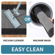 Washable Kitchen Rugs Non Slip Kitchen Runner Rugs Set of 2,Absorbent Kitchen Mats for Floor 2 Piece,Woven Absorbent Kitchen Floor Mats for in Front of Sink - Black - View 6